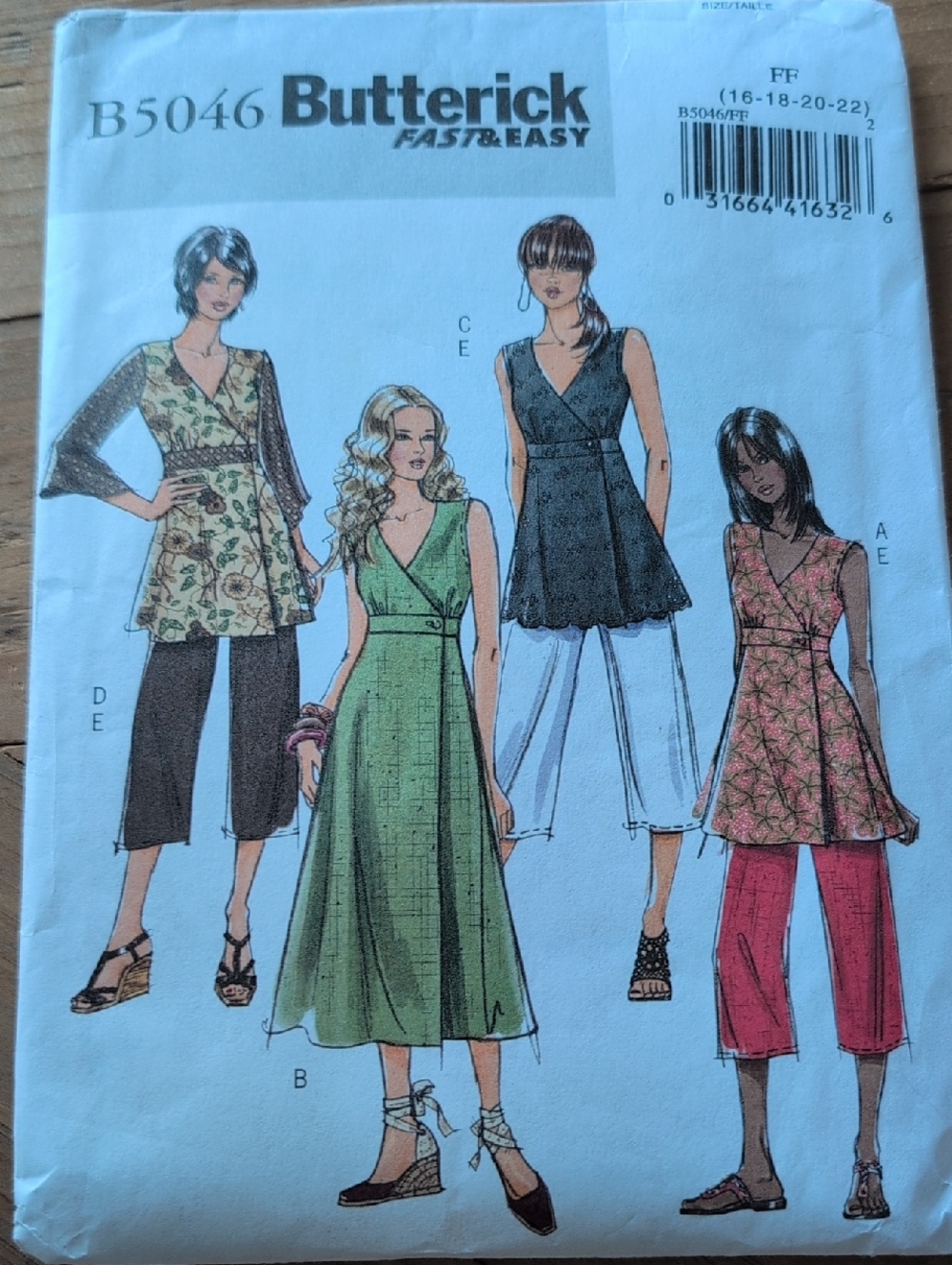 2007 McCall's Butterick B5046 Tunic, Dress & Capri Pattern. "Fast & Easy", Uncut